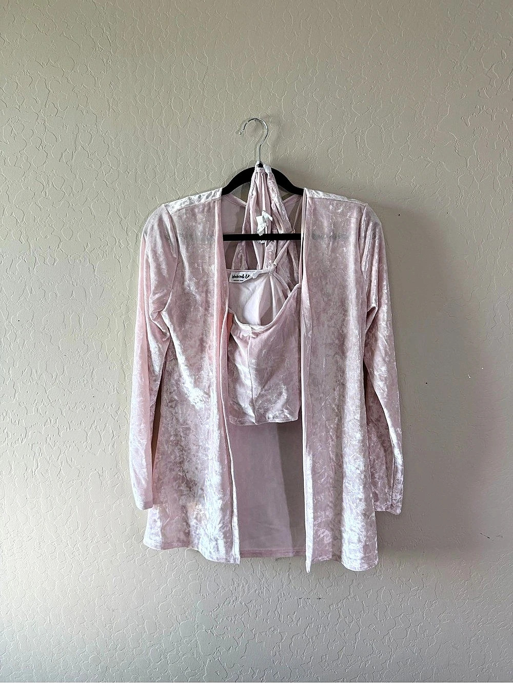 Weekend Edition Velvet Layered 3-Piece Set in Pink Size Medium NWT
